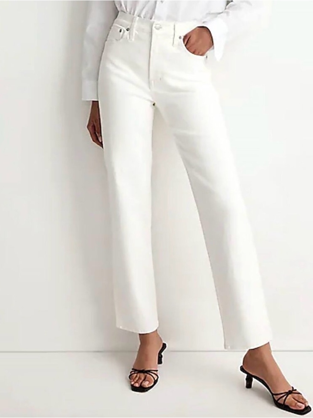 Madewell White High Rise Waist Perfect Vintage Straight Leg Jeans